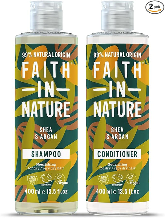 Faith In Nature Natural Shea & Argan Shampoo 2 x 400ml