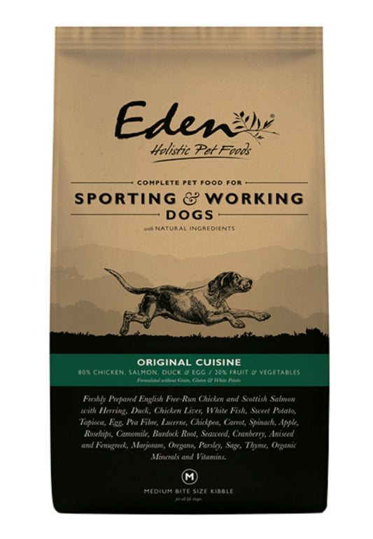 Eden 80/20 Original Working and Sporting Dry Dog Food Medium Kibble - 15Kg